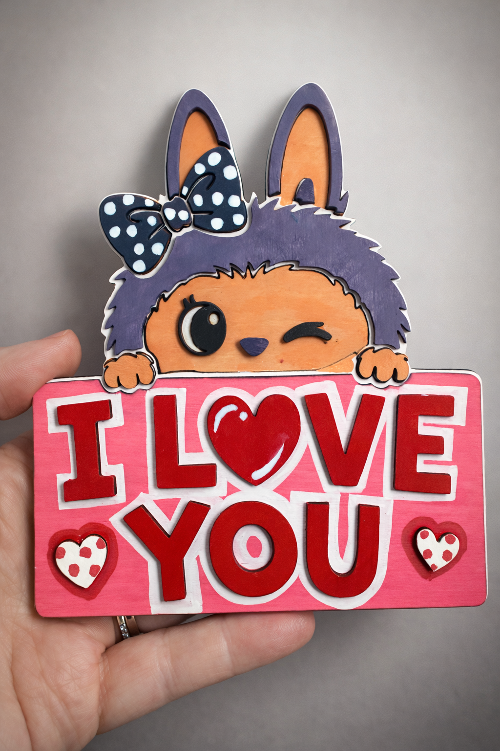 Bubu DIY Paint Kit – “I Love You” Wood Sign, Valentine Craft Kit, Paint-Your-Own Sign