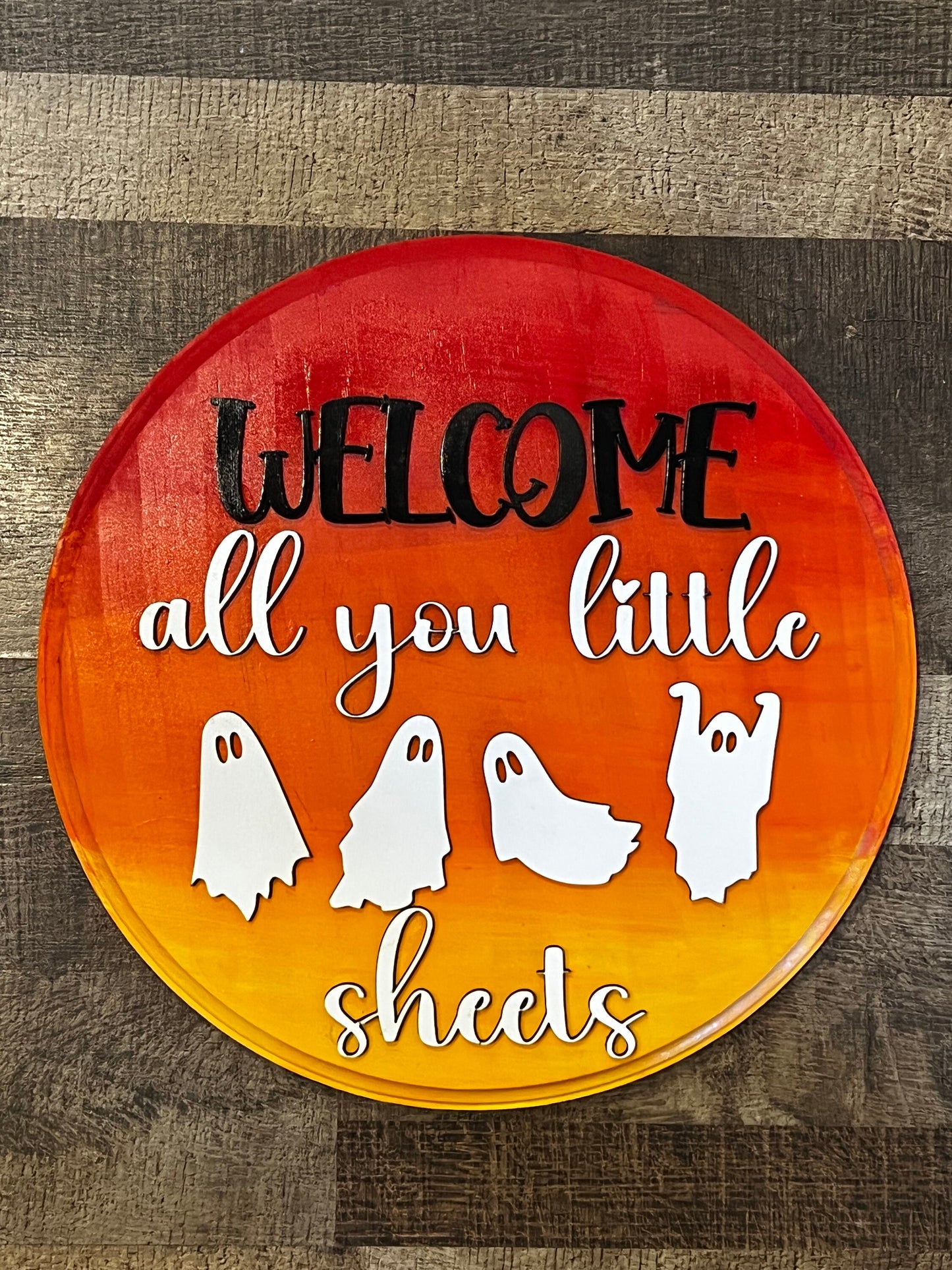 Welcome Little Sheets Halloween Sign