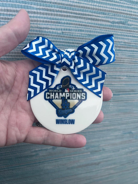 2024 World Series Champions LA Dodgers Customizable Ornament - Perfect Gift for Dodgers Fans!