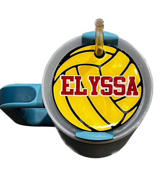 Custom Volleyball Stanley Tumbler Topper - Personalized Name and Color Options - Sports - Gift for Players Coaches Fans - Free Shipping