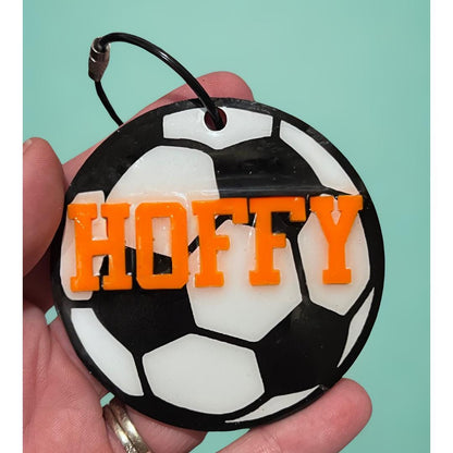 Soccer Bag Tag Team – Custom/Personalized Acrylic Name Tag for Backpacks, Gear Bags & Team Gifts - FREE SHIPPING