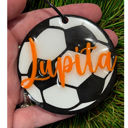 Soccer Bag Tag Team – Custom/Personalized Acrylic Name Tag for Backpacks, Gear Bags & Team Gifts - FREE SHIPPING