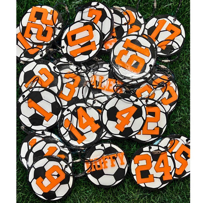 Soccer Bag Tag Team – Custom/Personalized Acrylic Name Tag for Backpacks, Gear Bags & Team Gifts - FREE SHIPPING