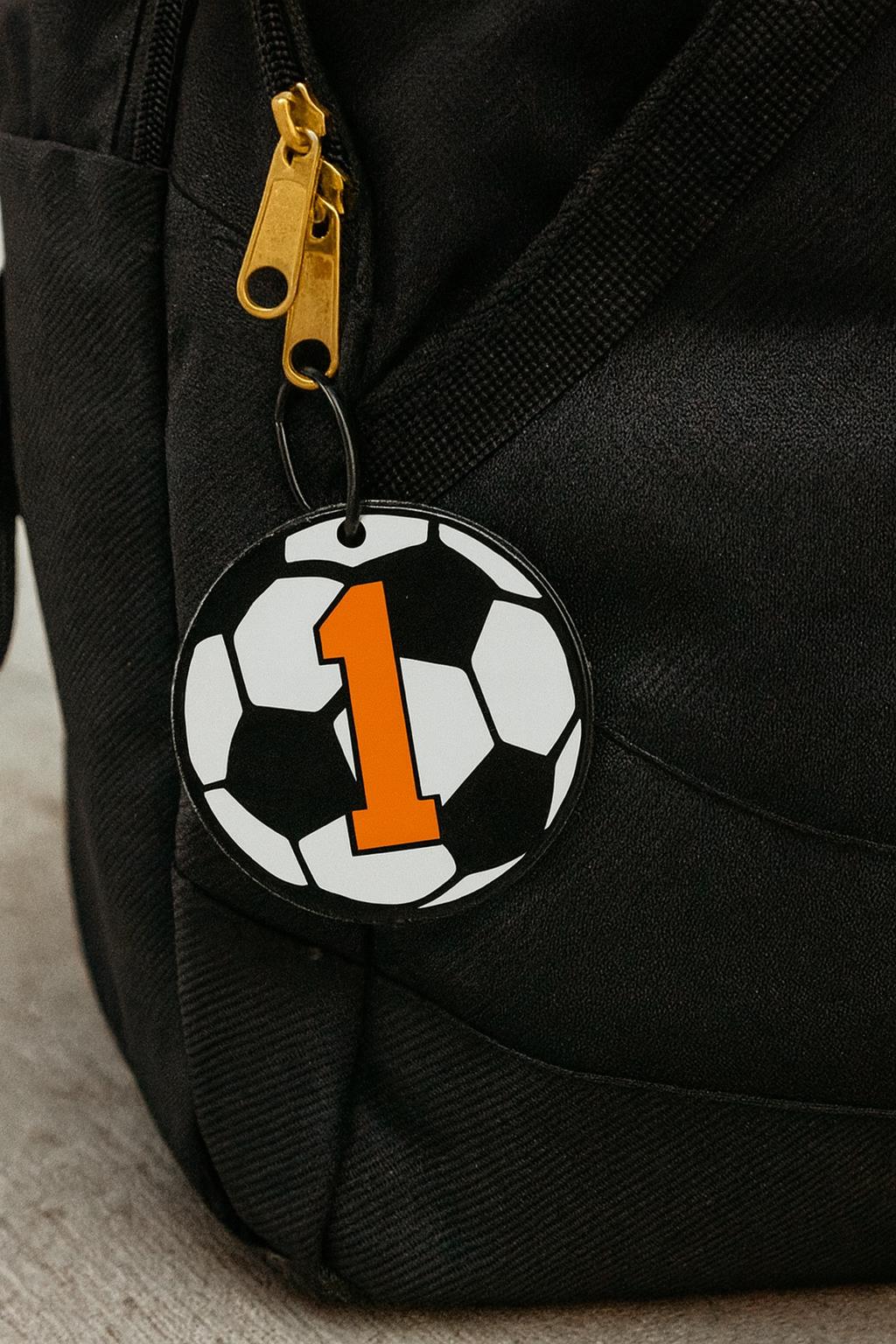 Soccer Bag Tag Team – Custom/Personalized Acrylic Name Tag for Backpacks, Gear Bags & Team Gifts - FREE SHIPPING