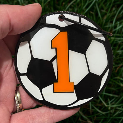 Soccer Bag Tag Team – Custom/Personalized Acrylic Name Tag for Backpacks, Gear Bags & Team Gifts - FREE SHIPPING