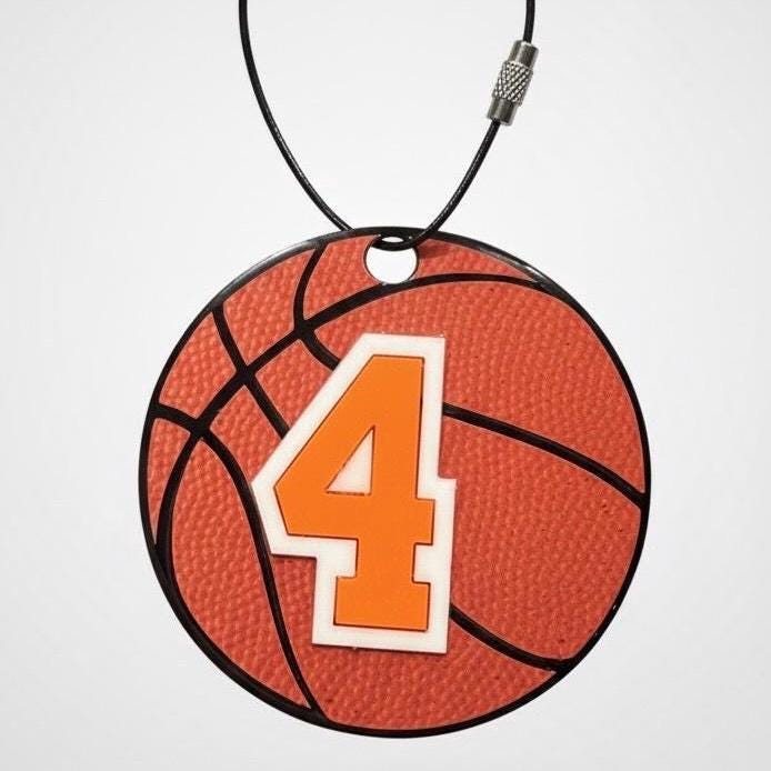 Basketball Bag Tag Team – Custom/Personalized Acrylic Name Tag for Backpacks, Gear Bags & Team Gifts - FREE SHIPPING