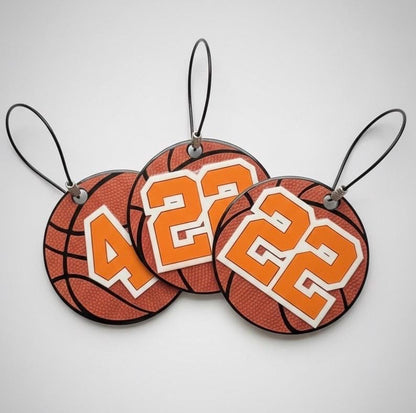 Basketball Bag Tag Team – Custom/Personalized Acrylic Name Tag for Backpacks, Gear Bags & Team Gifts - FREE SHIPPING