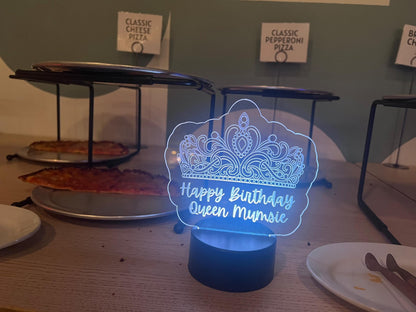 Custom LED Acrylic Sign • Personalized Night Light • Engraved • Wedding Table Number • Birthday Gift • Zodiac Sign Lamp