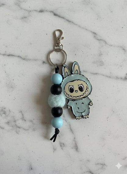 Bubu Inspired Keychain | Purple Charm | Beaded Wristlet Fob | Cute Creepy Aesthetic