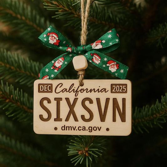 2025 Six Seven 67 Slang Ornament • Gen Alpha Christmas License Plate Ornament • Teen Trend Wood Engraved Gift • FREE SHIPPING