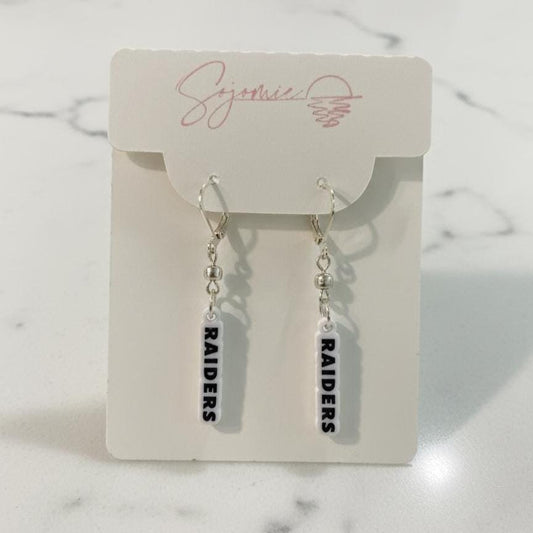 Unique Raiders Fan Earrings | Football Team Spirit Jewelry | Gift for Her/Women's Sports Fan