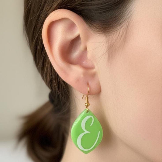 Glinda & Elphaba Initial Earrings • Pink Green Wicked Inspired Earrings • Letter Drop Earrings • Acrylic Dangle Jewelry