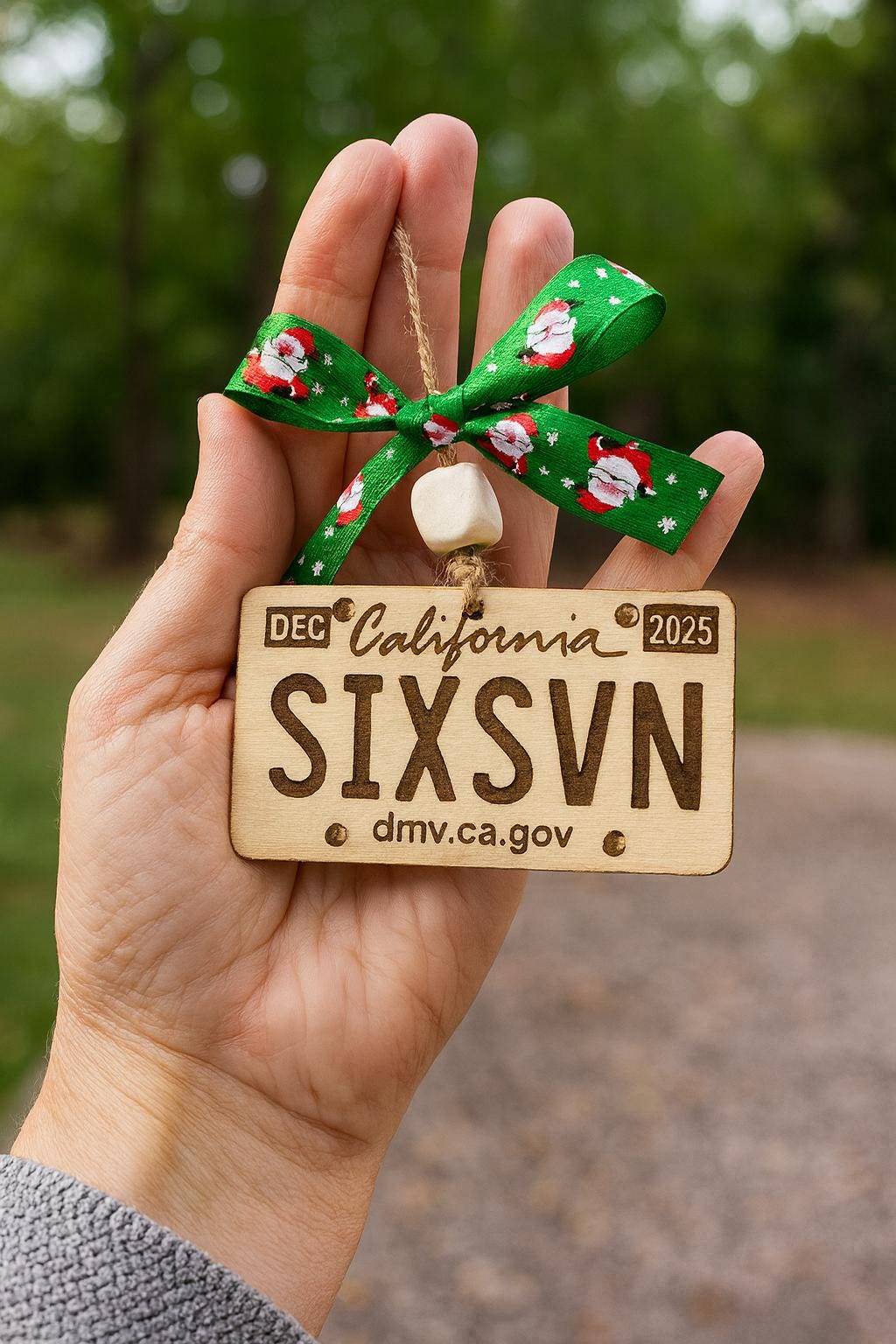 2025 Six Seven 67 Slang Ornament • Gen Alpha Christmas License Plate Ornament • Teen Trend Wood Engraved Gift • FREE SHIPPING