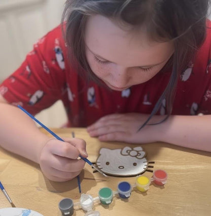 DIY Hello Kitty Paint Kit: Wooden Cutouts & 12 Colors for Fun Crafting